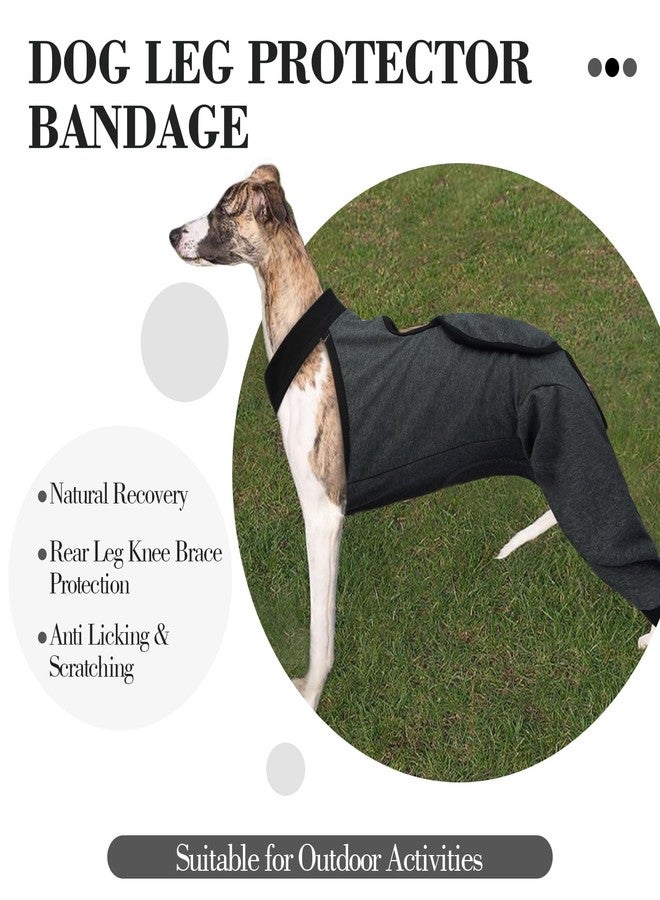 ROZKITCH Dog Surgery Leg Sleeve Rear Legs, Male Female Pet Prevent Licking Wound Elbow Knee Protector, Dog Recovery Suit Cone Collar Alternative Pants Shirt for Wound Heal Wrap Grey L - Image 4